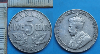 1927 - 5 cents - Kanada, Jiří V.