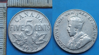 1933 - 5 cents - Kanada, Jiří V.