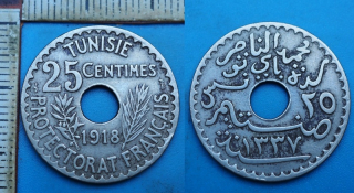 1918 - 25 centimes - Francouzský Tunis