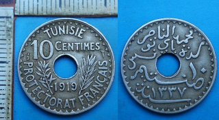 1919 - 10 centimes - Francouzský Tunis