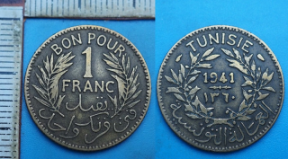 1941 - 1 franc - Francouzský Tunis