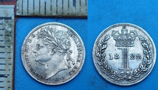 1822 - 1 penny, stříbro - Jiří III., Velká Británie, Maundy edice, 12000 ks, nádherná