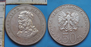 1981 - 50 zlotych - Polsko, Wladyslaw I. Herman