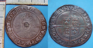 1551–1553 - shilling, stříbro - Eduard VI., Anglie
