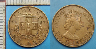 1957 - 1 penny - Alžběta II., Britská Jamajka