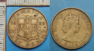 1959 - half penny - Alžběta II., Britská Jamajka
