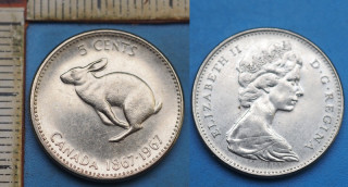 1967 - 5 cents - Kanada, výroční