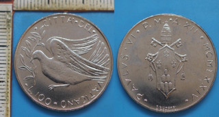 1974 - 100 lir - Pavel VI., Vatikán