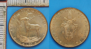 1974 - 20 lir - Pavel VI., Vatikán