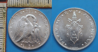 1974 - 5 lir - Pavel VI., Vatikán