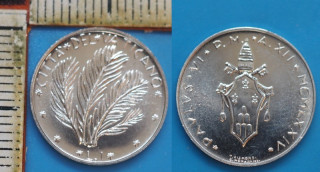 1974 - 1 lira - Pavel VI., Vatikán