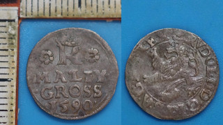 1590 - Maley groš, stříbro - Rudolf II., Jáchymov, Hoffmann, HN 8b
