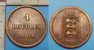 1864 - 4 doubles - Guernesey