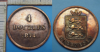 1874 - 4 doubles - Guernesey