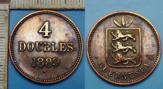 1889 H - 4 doubles - Guernesey