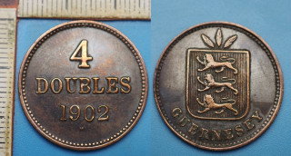 1902 H - 4 doubles - Guernesey