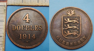1914 H - 4 doubles - Guernesey
