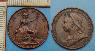1901 - farthing - Velká Británie, Victoria