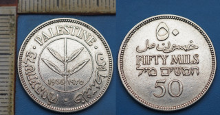 1935 - 50 mils, stříbro - Palestina