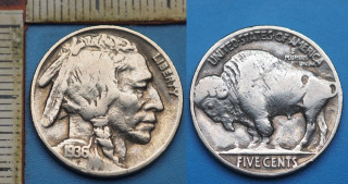 1936 - 5 cents - USA, bizon