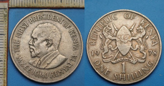 1978 - 1 shilling - Keňa, Mzee Jomo Kenyatta