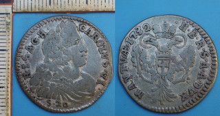 1732 - 20 soldi / lira, stříbro - Karel VI., Mantova, pro Lombardsko, vzácnější