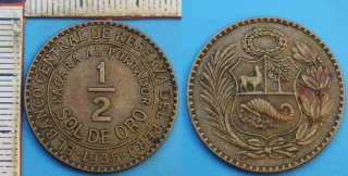 1935 - 1/2 sol de oro - Peru