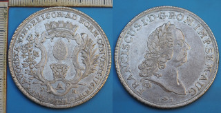1765 IT FAH - tolar, stříbro - František Lotrinský, Augsburg, krásný