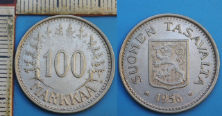 1956 - 100 markkaa, stříbro - Finsko