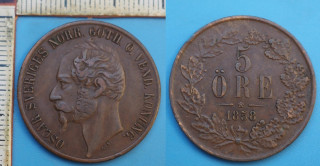 1858 - 5 ore - Oscar, Švédsko