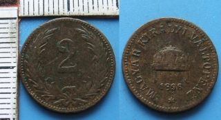 1896 - 2 fillér - František Josef I.