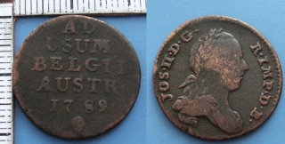 1789 - liard - Josef II., Brusel, pro Rakouské Nizozemí