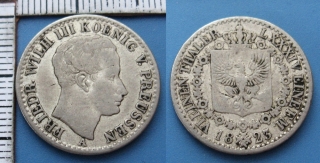 1823 A - 1/6 tolaru, stříbro - Friedrich Wilhelm III., Prusko 