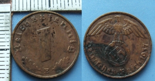 1937 E - 1 reichspfennig - Třetí říše