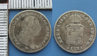 1823 M - 1/4 lira, stříbro - František I., pro Lombardsko-Benátsko