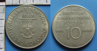 1974 A - 10 mark - NDR, 25. let DDR