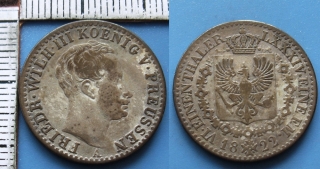 1822 A - 1/6 tolaru, stříbro - Prusko, Friedrich Wilhelm III.