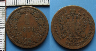 1878 - 1 krejcar - František Josef I., pěkný