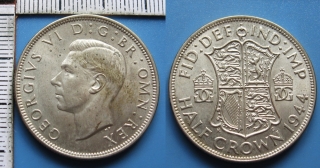1944 - half crown, stříbro - Velká Británie, Jiří VI.