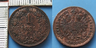 1881 - 1 krejcar - František Josef I.