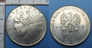1975 - 20 zlotych - Polsko, Miedzynarodowy rok kobiet