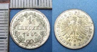 1860 - 1 krejcar, stříbro - Frankfurkt