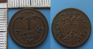 1911 - 1 heller - František Josef I.