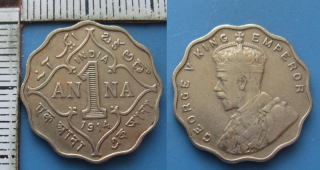 1914 - 1 anna - Britská Indie, Jiří V.