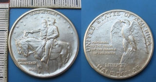 1925 - half dollar, stříbro - USA, Stone Mountain