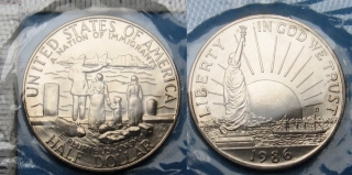 1986 D - half dollar - USA, A Nations of Immigrants, luxus. originál balení