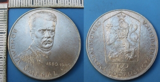 1980 - 100 Kčs, stříbro - 100. výročí narození Bohumíra Šmerala