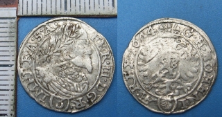 1644 - 3 krejcar, stříbro - Ferdinand III., Praha, Wolker