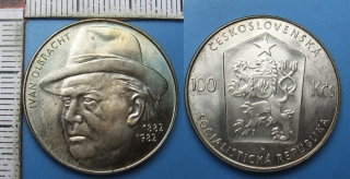 1982 - 100 Kčs, stříbro - 100. výročí narození Ivana Olbrachta