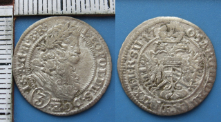 1705 FN - 3 krejcar, stříbro - Leopold I., Vratislav, Franz Nowak